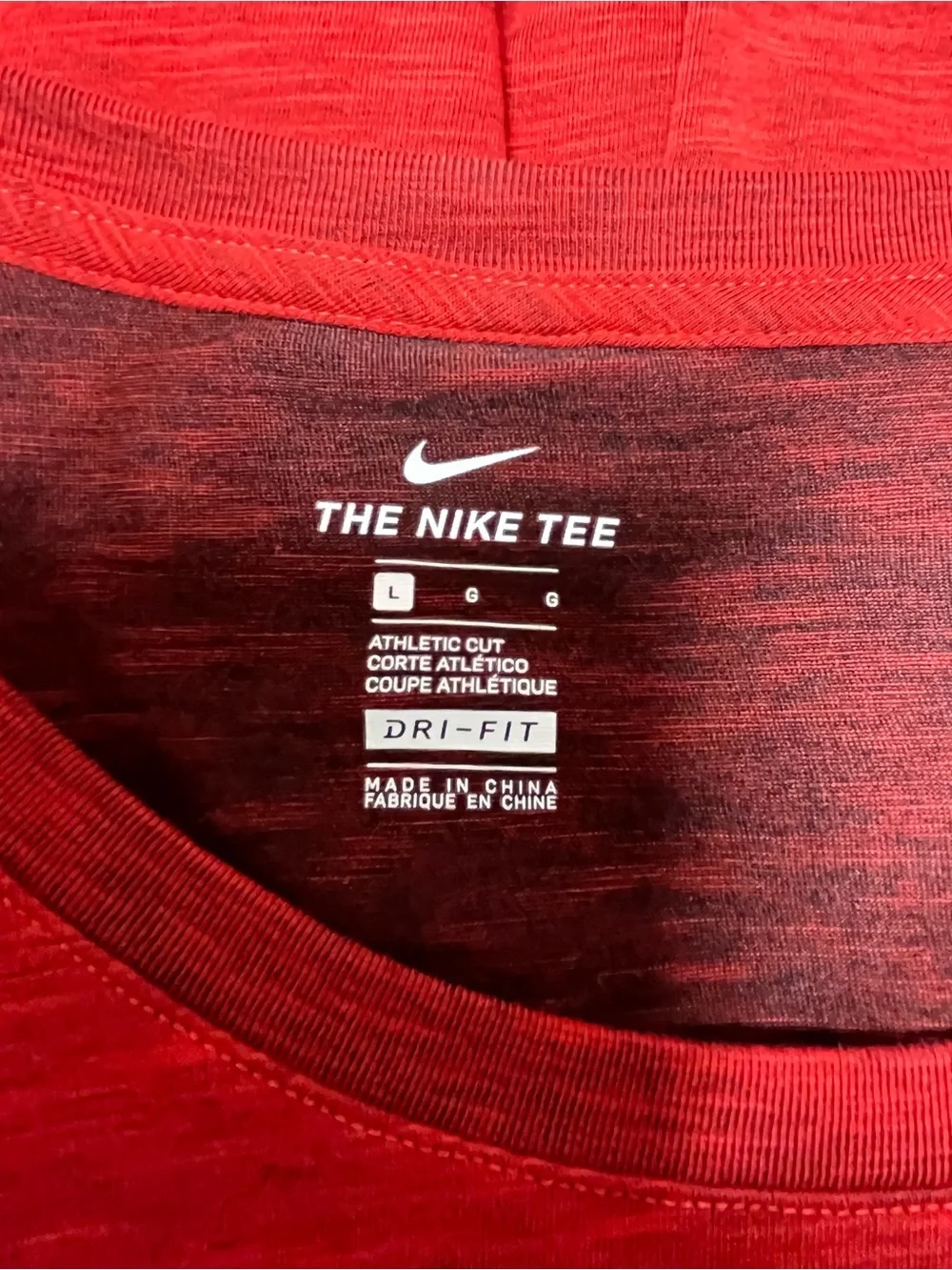 Nike Dri Fit Large Women's Red Long Sleeve Ohio State Tee with White Logo